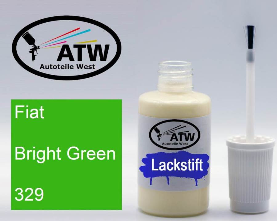 Fiat, Bright Green, 329: 20ml Lackstift, von ATW Autoteile West.